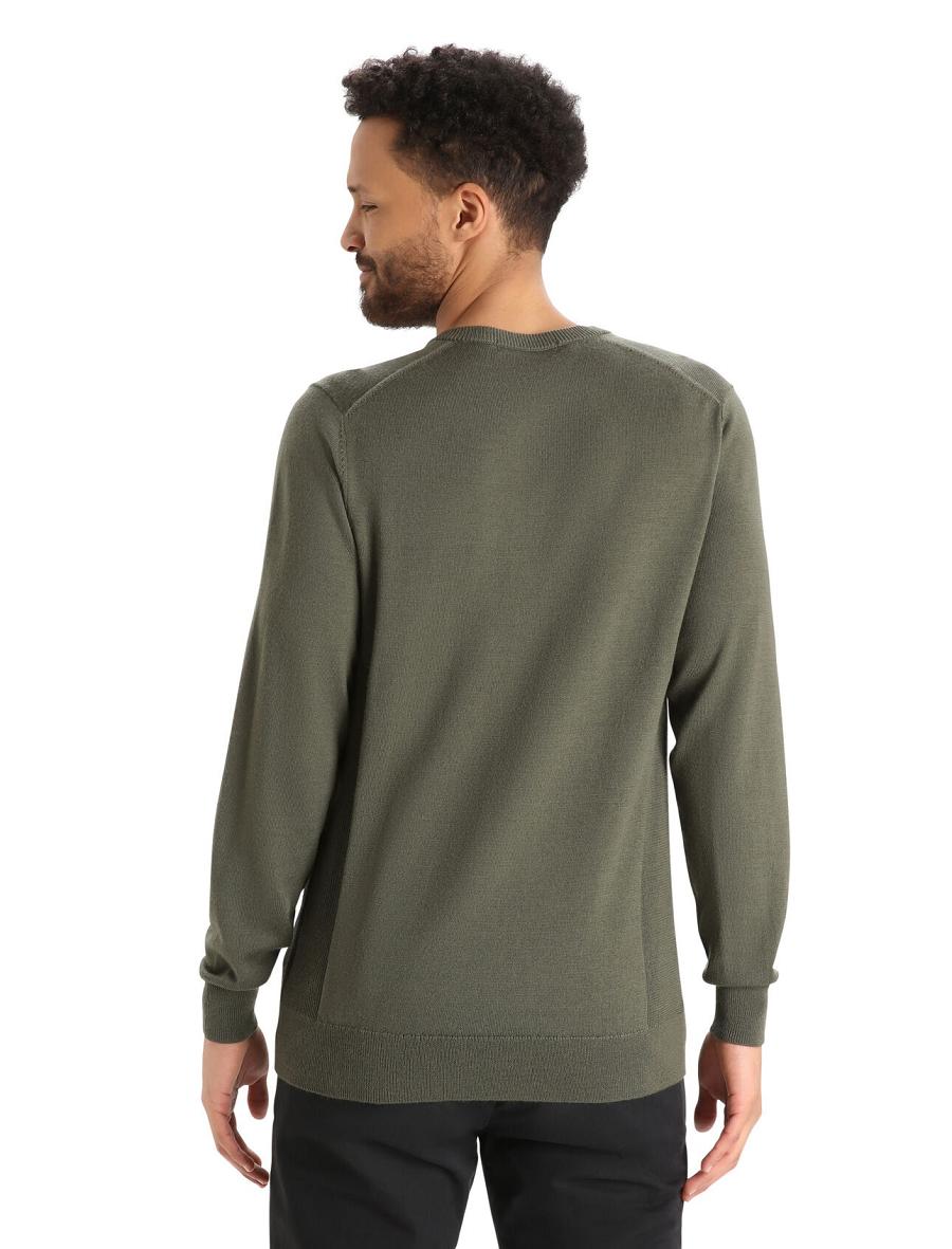 Loden Icebreaker Merino Shearer V Neck Men's Sweaters | AU 1220KORI